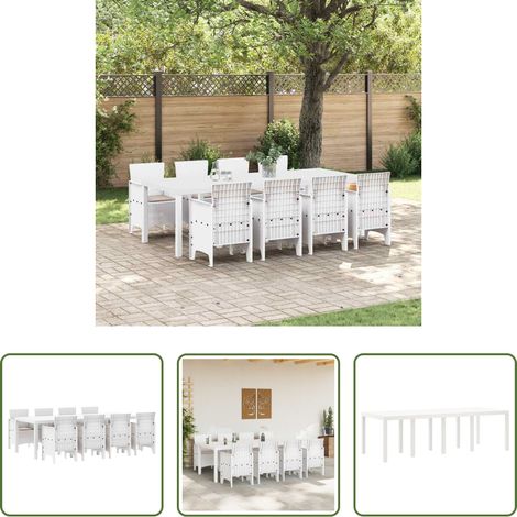 vidaXL Garten Tisch - Garten Essgruppe 9 pcs Hellgrau Polypropylen (1/5)