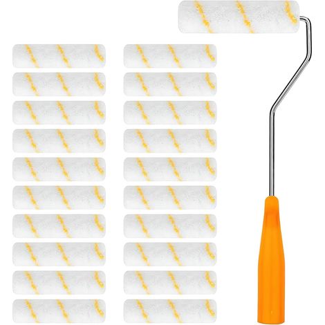 Lot de 20 Rouleaux à Peinture - Mini Rouleau à Peinture Avec Poignées en Caoutchouc - Convient Pour la Décoration Murale darchitecture et les fournitures de peinture.(10cm)
