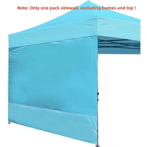 (Bleu ciel, 3 x 1,95 m) Paroi latérale pare-soleil pour tentes de gazebo pliables 3M, pieds droits, imperméable, tissu Oxford en polyester. (1/4)