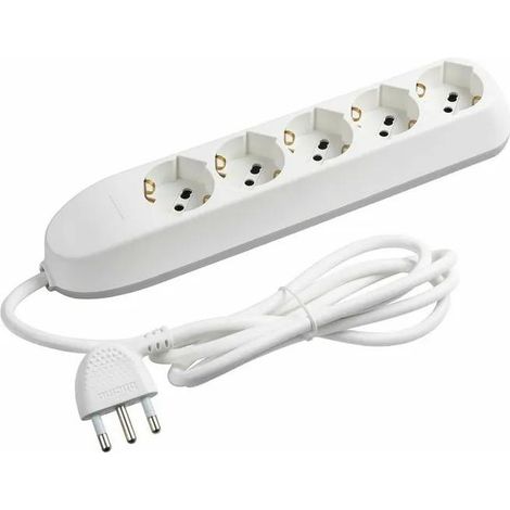 Regleta Bticino 3685D 5 enchufes blanco 16 amperios