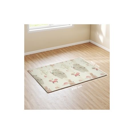 Tapis de jeu bébé à motifs animaux en mousse avec rembourrage de 1,5 cm et surface antidérapante pour chambre, salon et aire de jeu (1/5)