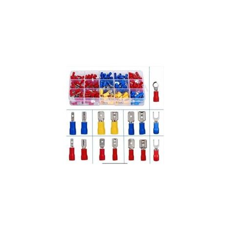 Coffret 280 cosses électricien,Cosses Electriques a Sertir, 280 PCS Cosse Electrique Isolée, Connecteurs électrique a sertir, Cosses et kits, Assortiment Connecteurs Ronde Cosses Plates Cosses Femelle (1/5)
