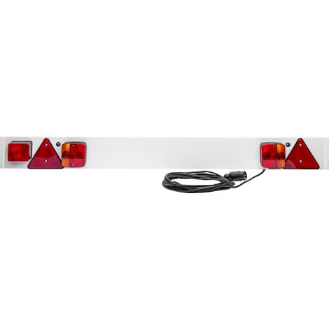 Wiltec Barra portafanali per rimorchio a 7 poli 137 cm Con luci di posizione posteriore, freno e frecce