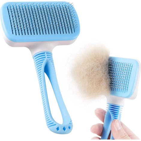 1 brosse autonettoyante pour chat et chien, outil de toilettage pour animaux, tapis amovible (1/5)