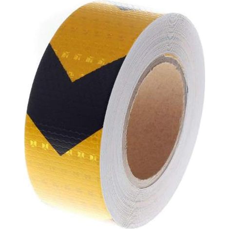 Reflektierendes Warnband, Pfeilorientierungsband, für Straßentransporteinrichtungen, Warnsignal, Sicherheitsbeschilderung (0,05 m x 25 m)