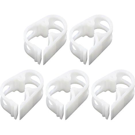 Lot de 5 colliers de serrage pour tuyau de contrôle de débit, colliers de serrage en plastique pour tuyau d'arrêt, colliers de serrage pour tube-3.5x2.5cm-White