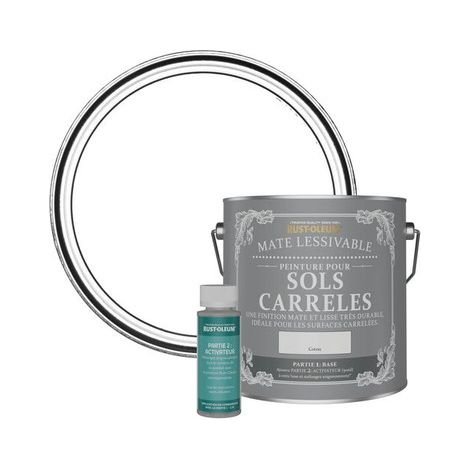 Peinture pour Sols Carrelés Mate Lessivable - Coton (1/2)