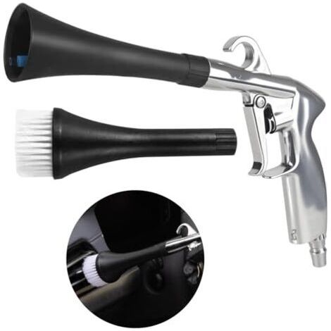 Pistolet à air comprimé, pistolet de nettoyage à sec, pistolet à air comprimé haute pression avec 2 buses, outil de nettoyage pour compresseur d'air 1/4 pouce