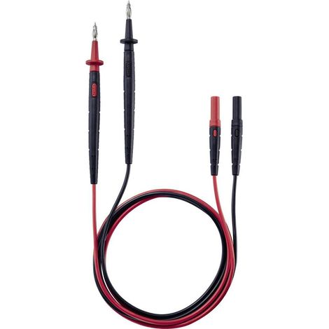 testo 0590 0012 KIT puntali di sicurezza Spina 4 mm Sonda, Spina a banana 4 mm 1.25 m Nero, Rosso 1 pz.