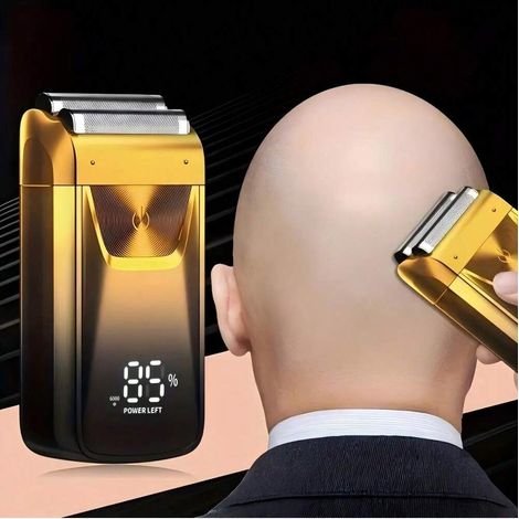 Rasoir électrique pour homme, rasoir électrique à lames professionnel rechargeable, tondeuse pour barbe et tête nue, cadeau de fête pour lui, cadeau pour la Fête des Pères (1/4)