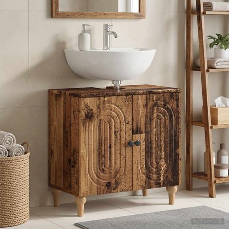 vidaXL Armadio per Lavabo da Bagno ALKMAAR Legno antico (1/5)