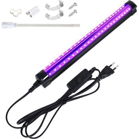 Bande LED à lumière noire - 10 W - USB - 395-405 nm - Réglable - Lampe UV LED noire portable avec interrupteur - Pour fête, Halloween, Noël, jardin (1/5)