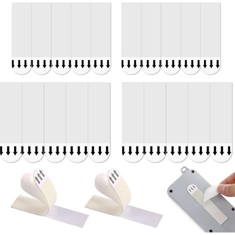 20pcs Fixation Murale Sans Percer,Languettes Accroche Tableau Percer,Attache Cadre Autocollant Scratch pour Photos, Et l'artisanat(16 70mm+19 92mm) - (1/5)