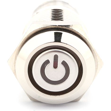 Interrupteur à bouton poussoir métallique 16mm 1NO 1NC 12V LED, verrouillage, connexion, 1 pièce (1/5)