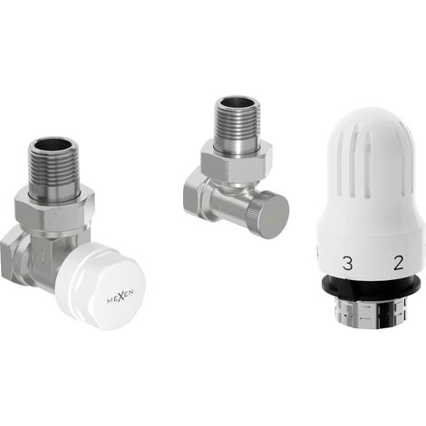 Mexen G04 ensemble thermostatique angulaire, nickel - W913-012-948-01 (1/2)