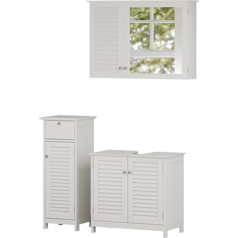 Conjunto de muebles de baño Riad, Blanco, 3 partes, opción 4, Vicco (1/5)