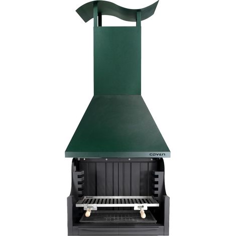 MF - Barbacoa de leña y carbón estilo argentino para jardín modelo Coven verde
