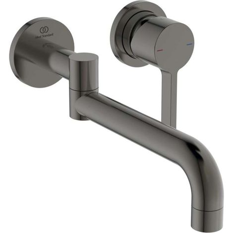 Ideal Standard - Gusto, Miscelatore monocomando a parete per lavello da cucina, Bocca orientabile a 180°, Magnetic Grey (1/5)