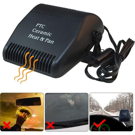 2 en 1 Chauffage de voiture electrique, Dégivreur de Voiture Portatif base rotative de 180° Appareil de Chauffage (1/5)