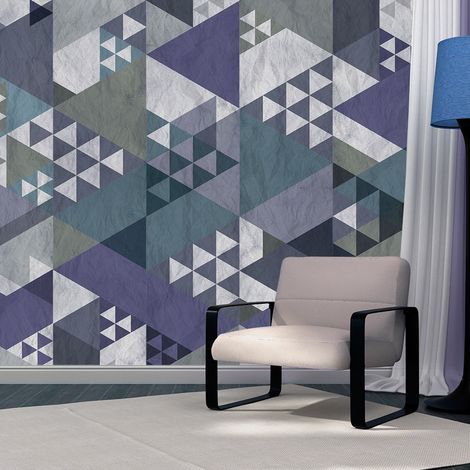 Fotomurale - Patchwork blu - 50x1000 (1/4)