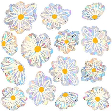 20 Autocollant Attrape Soleil en Forme de Fleur pour Fenêtre Réutilisable Décoratif Non Adhésif en Vinyle pour Portes Coulissantes pour Éviter Les Impacts d'oiseaux Attrape Soleil (1/4)