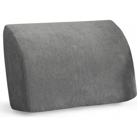 Wedge Cushion with Soft Velvet Cover, 【Plush Fabric Cover】 Dark Grey, Firm Support Type Yellow Foam, Length 60 × (1/5)