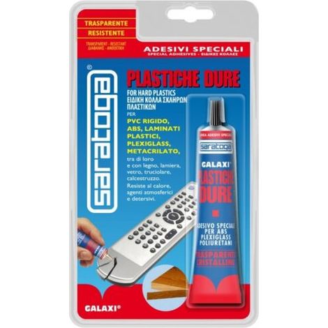 Colla Adesivo per plastiche dure SARATOGA Galaxi PVC Plexiglas ABS Laminati 25ml