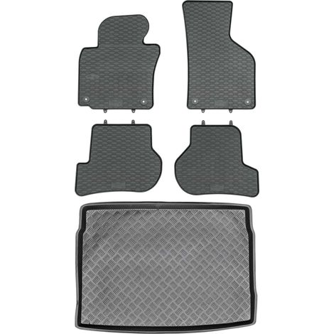 Ensemble de tapis de sol en caoutchouc pour Volkswagen Golf V Hatchback (2003-2009) + tapis de coffre (1/5)
