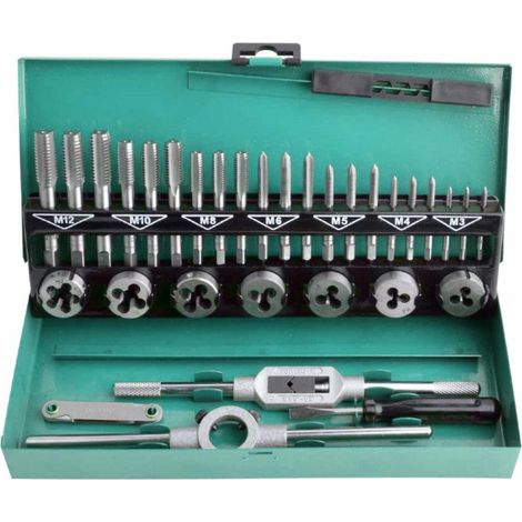 Awtools Gewindeschneid- und Schneideisensatz, 32-teilig