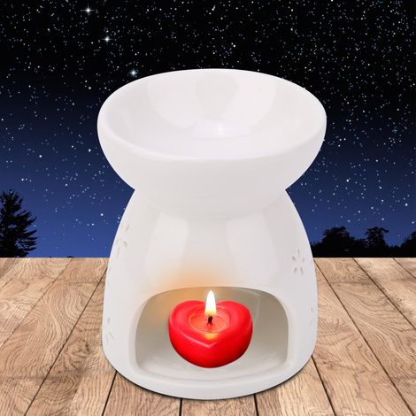 Lampe à parfum de nuit, huile essentielle en céramique, bougie de chauffage, encens, poêle d'aromathérapie (1/5)