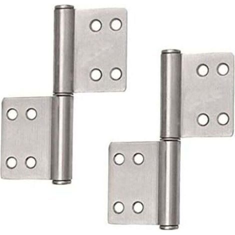 4x stainless steel hinges, perfect for indoor and outdoor use - stable hinges for metal and wooden doors (1/4)