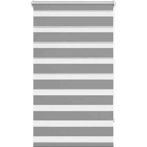 Store vénitien zébré 70,9 x 120 cm, largeur du tissu 66,7 cm, gris