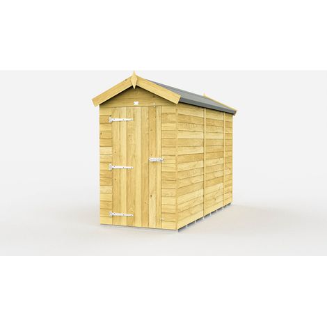 4 x 10 Feet Apex Shed - Single Door Without Windows - Wood - L302 x W118 x H217 cm