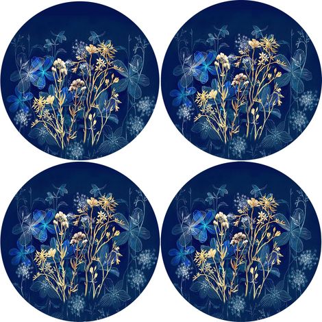 Set di 4 tovagliette rotonde 4D 33 cm - midnight Feltro ecologico, stampa HD, lavabile a 40 °C, Bertoni (1/5)
