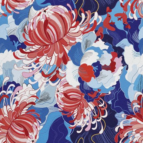 Tela decorativa para exteriores tipo oxford - estampado floral veraniego I DX199 (1/5)