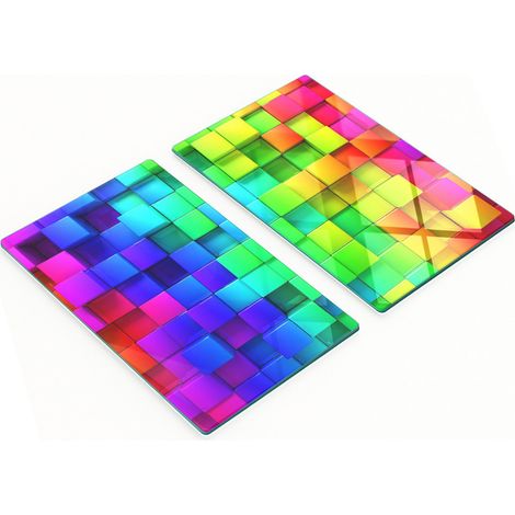 Planches à découper décoratives en verre trempé, boîtes colorées, 2 x 30 x 52 cm (1/5)
