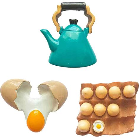 3 aimants pour réfrigérateur, en résine colorée, forme alimentaire, décoration cuisine et bureau (1/5)
