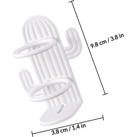 Stable and Portable Wall Mount and White Plastic Razor Holder, 2-Piece Set for Electric Toothbrush, Bathroom, Kitchen (1/5)