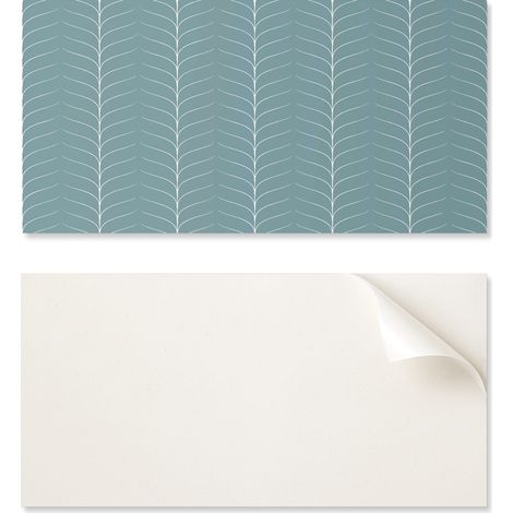 Vinilo decorativo con estampado para montaje sin herramientas, 120 x 60 cm, dise帽o de hojas en filas.