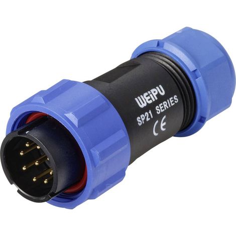 mâle, droit pôles IP68 Weipu SP2110 / P 9 II (1/4)