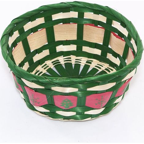 Cesto rotondo in bambù in tre colori, Ø22x10 cm (kit da 10)