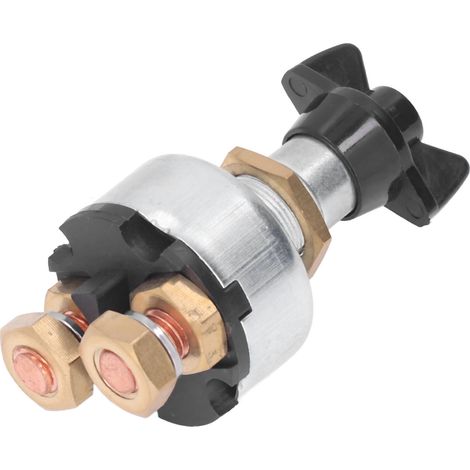 Coupe-batterie universel avec bouton amovible pour camions, camping-cars, remorques et bateaux - Interrupteur déconnecteur de batterie 12-24V, coupe-circuit à molette détachable, isolateur de puissanc (1/5)