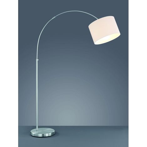 Piantana ad Arco Hotel 1xE27 Nichel Paralume Tessuto Bianco Trio Lighting (1/2)