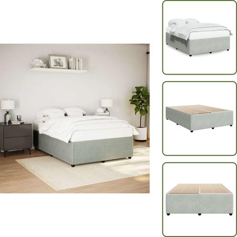 Bettgestell ohne Matratze Hellgrau 140x200 cm Samt - Bettgestell - Bettgestelle - Bett - Bettrahmen (1/5)
