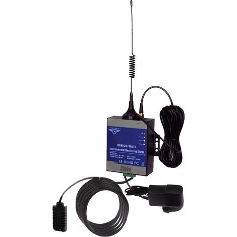 Alarme température GSM 4G (frigo / chambre froide) appels & SMS + alerte humidité & panne de courant sonde de 20m (KP) (1/5)