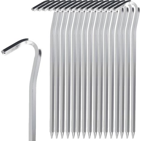 16 Stück Aluminium-Zeltnägel, Zeltpflöcke, stabile und lange Bodennägel (1/5)