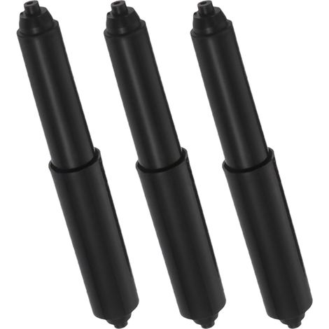 Porte-papier toilette extensible à ressort, tige en plastique noir, lot de 3, pour distributeur (1/5)