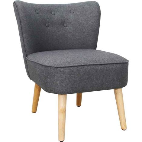 Home Heavenly® - Butaca de diseño DAVEN, Sillón con Patas de Madera, Estilo nórdico, tapizado Antimanchas Color: Gris (1/4)