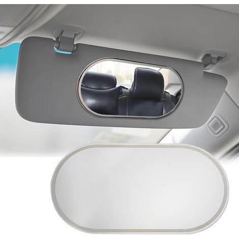 Auto Sonnenblende Spiegel Oval, HD Make-up Spiegel Edelstahl Selbstklebend (1/5)
