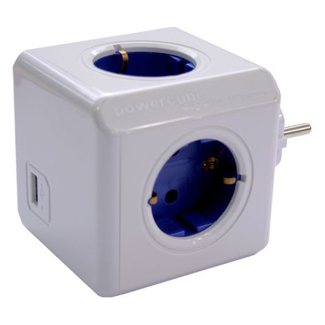Adaptador CUBO 4 Tomas CON TOMA DE TIERRA + USB